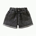 thumbnail image 1 of Jkety Girls Short Girls Pull on Denim Shorts Girl Denim Shorts(Dark Gray,6-7 Years), 1 of 5