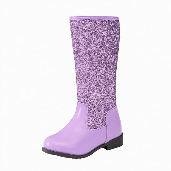 Jkety Girls' Tall Riding Boot Equestrian Girls Ankle Boots(Purple,2)