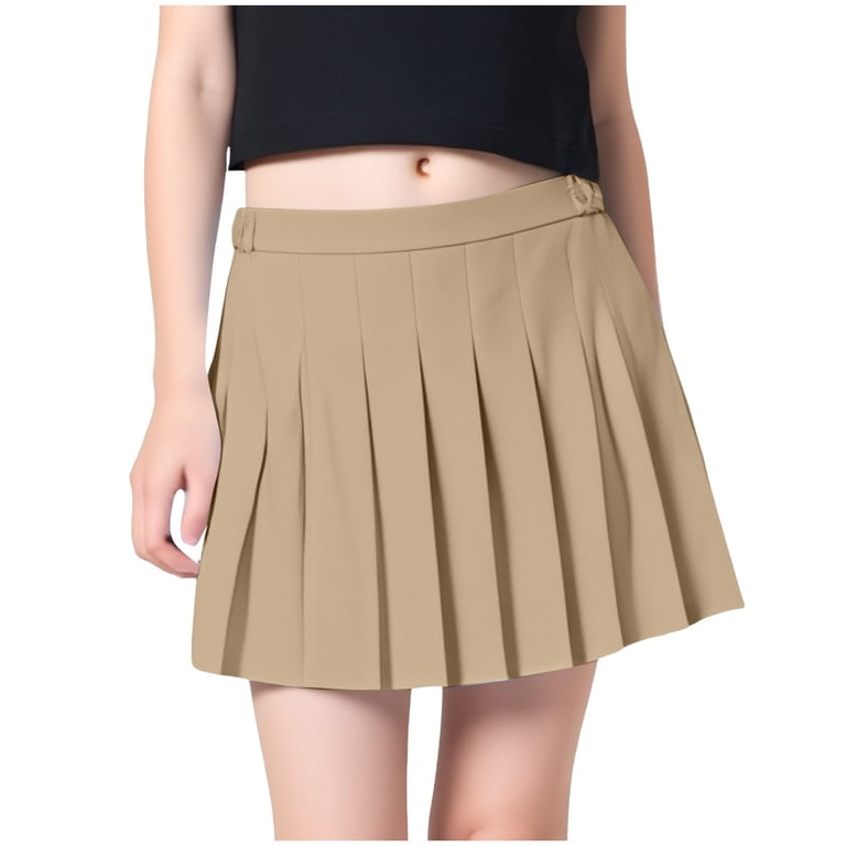 Jkety Girls Tennis Skirt Plaid Mini Skirt with Shorts Girl Uniform