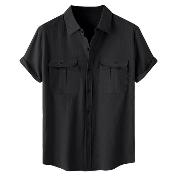 Jkety Gym Shirts Men Mens Big & Tall Shirt â Stretch Cotton for Men Black,5XL