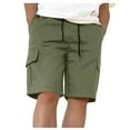 thumbnail image 1 of Jkety Gym Shorts Men Mens Cotton Loose Drawstring Casual Cargo Short with Full Elastic Waist Green,L, 1 of 8
