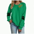 thumbnail image 1 of Jkety Halloween Shirts for Women Halloween Sweatshirts for Women Ghost Pumpkin Long Sleeve Shirt Graphic Tees Fall Pullover Tops(Green,S), 1 of 5