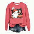 thumbnail image 1 of Jkety Halloween Tshirts Women Long Sleeve Crewneck Casual Dressy Tops Funny Graphic Halloween Fall Fashion Outfits(Watermelon Red,XL), 1 of 4