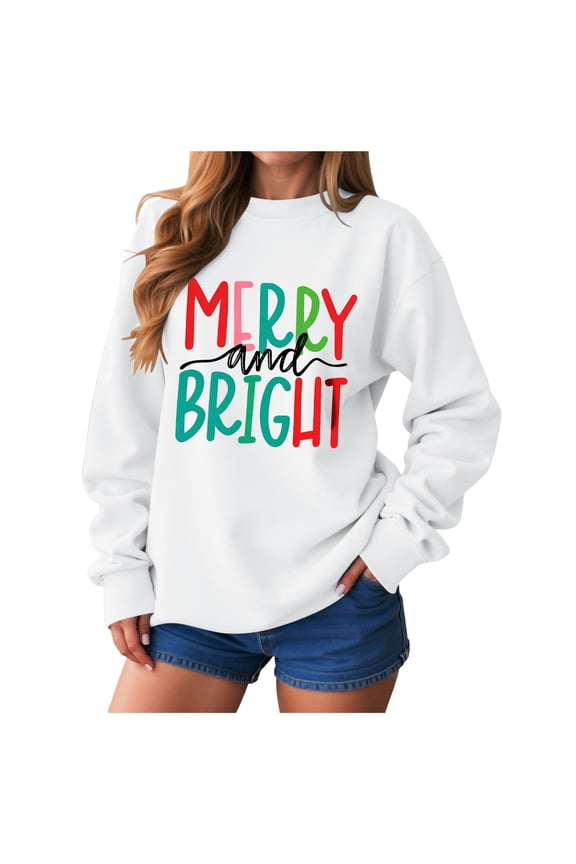Holiday Sweaters for Women Christmas Tree Sweatshirts Women Pine Tree Print Shirts Nature Lover Gift Casual Tee Long Sleeve Xmas Pullover White,3XL