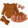 thumbnail image 1 of Jkety Infant Baby Girl Boy Halloween Outfit Girls' Clothing Sets 2pcs Baby Girl Clothes Heart Long-sleeve Dress & Hat Set(Brown,3-6 Months), 1 of 9