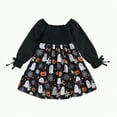 thumbnail image 1 of Jkety Kids Halloween Girls Dress Kids Holiday Casual High Low Swing Midi Dresses Black,3-4 Years, 1 of 7