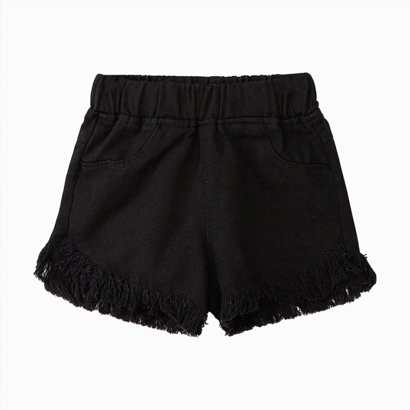 Jkety Kids Shorts Girls Girls' Denim Midi Shorts Short Jeans for Girls(Black,7-8 Years)