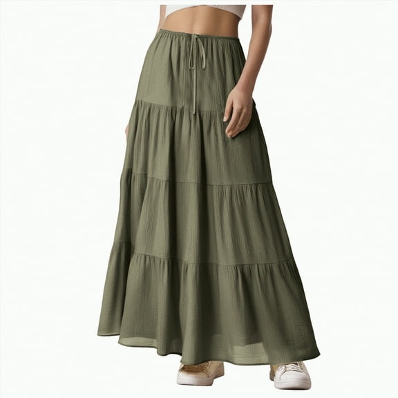 Jkety Linen Skirt Skirts for Women Jacquard High Waist Skirt Elegant Skirt Satin(AG,L)