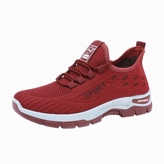 Jkety Mens Running Shoes Athletic Shoes Lightweight Breathable Slip On Sneakers Red,7.5