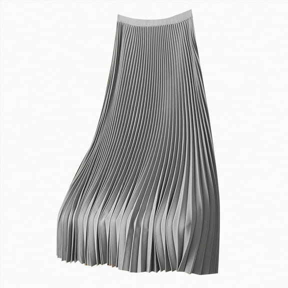 Jkety Midi Skirts for Women Women's Bohemian Style Elastic Waist Band Cotton Linen Long Maxi Skirt Dress(Silver,M)