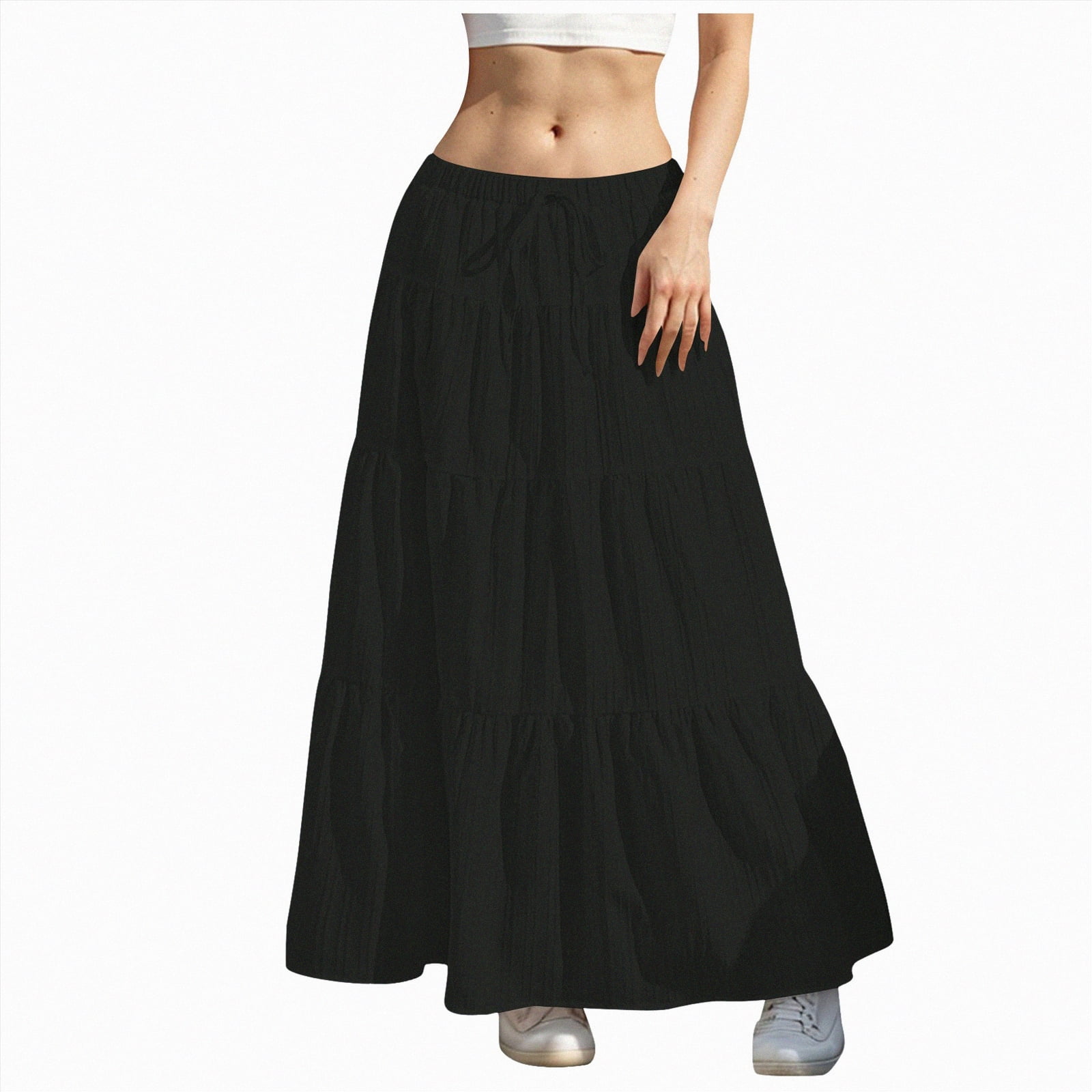 Jkety Linen Maxi Skirt Womens Causal High Waisted Summer Midi