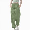 thumbnail image 1 of Jkety Pants for Girls Girls Lightweight Flowy Pants Straight/Tapered Wide Leg Pants Elastic Waist Lounge Pants with Pockets Green,3-4 Years, 1 of 5