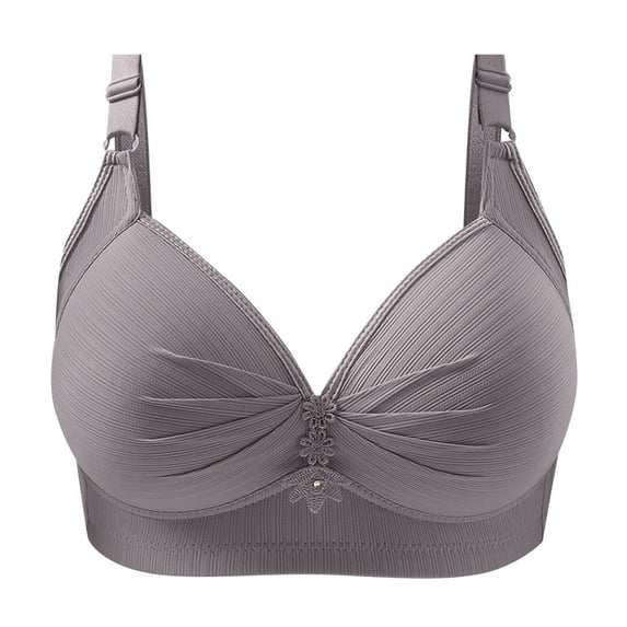 Jkety Plus Size Bra Women's Wireless Bra, 18 Hour Plus-Size T-Shirt Bras Available, Smoothing, Full Coverage Grey,50