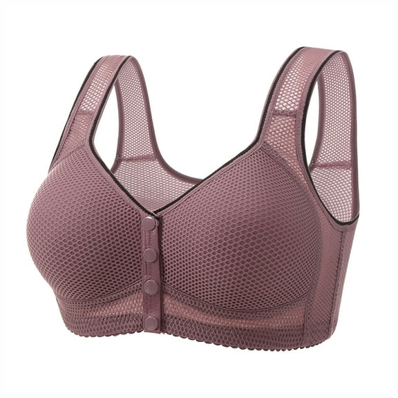 Jkety Plus Size Bras for Women Women's Comfort Revolution Full Coverage Wirefree Bra Purple,2XL