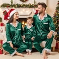 thumbnail image 1 of Jkety Satin Christmas Pjs Women Christmas Pajamas for Family Silk Satin Holiday Matching Pajamas Sets Long Sleeve Button Down Xmas Loungewear Sets, 1 of 7