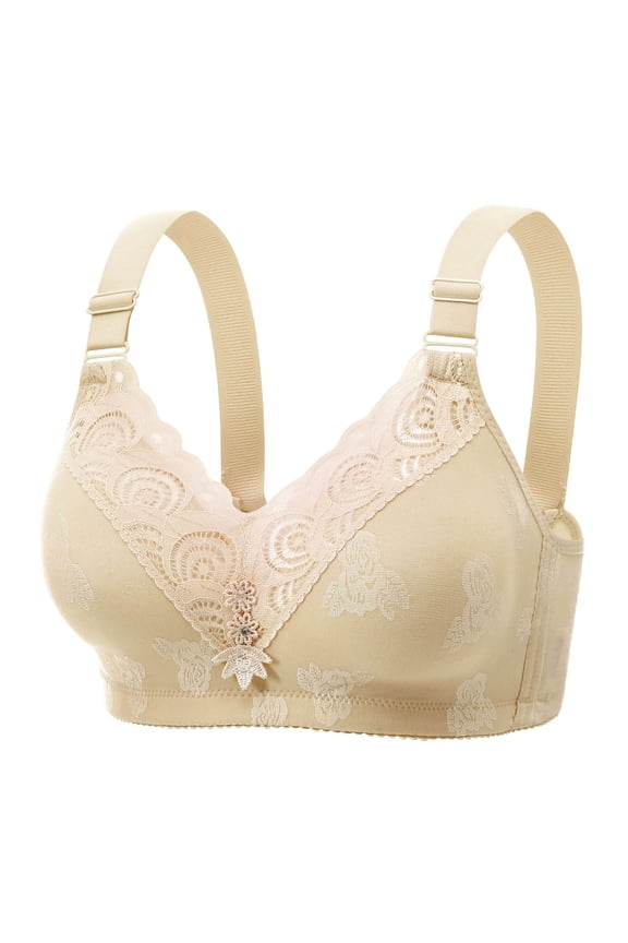 Seamless Ultra Comfort Bra, Natural Shape, Sleep Bralette Sports Bras for Women Large Bust Light Yellow,36
