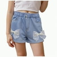 thumbnail image 1 of Jkety Shorts Girls Girls' Girlfriend Fit Denim Shorty Shorts Jean Shorts for Kids(Light Yellow,4-5 Years), 1 of 9