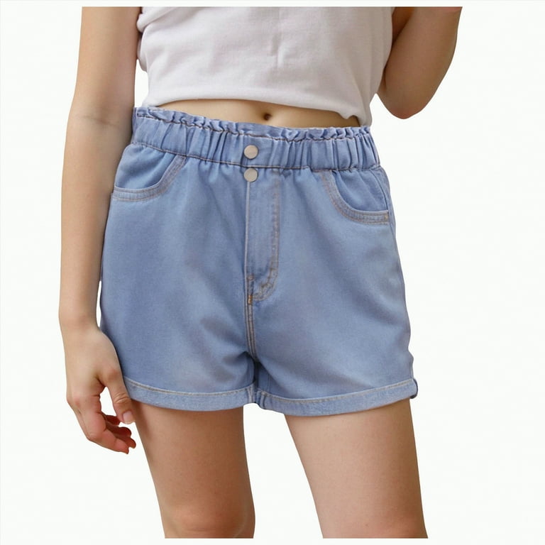 Jkety Shorts Girls Jean Shorts Ripped Raw Hem High Waist Cute