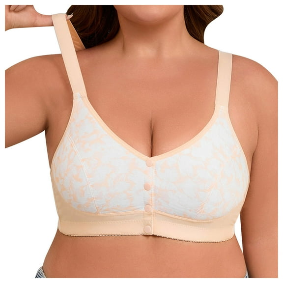 Jkety Sports Bras for Women Large Bust Womens Wireless Seamless Bras Deep V No Underwire Push Up Bras Supportive Full Coverage Bralettes Plunge T Shirt Bra Beige,2XL