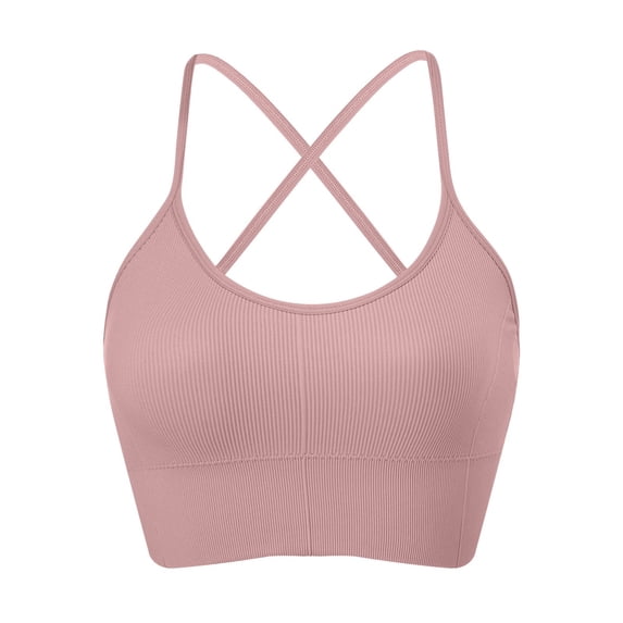 Jkety Sports Bras for Women High Support Women's Full Figure Front Closure Wirefree Back Support Posture Bra Pink,S