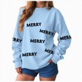 thumbnail image 1 of Jkety Sweat Shirts Fashion Women's Christmas Print Hoodie Casual Long Sleeve Hooded Neck Sweatshirts Christmas Gifts Sky Blue,M, 1 of 7