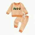 thumbnail image 1 of Jkety Toddler Boy Clothes Baby Boy Pumpkin Long Sweatshirt & Pants - Toddler Halloween Outfit Orange,18-24 Months, 1 of 8