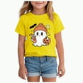 thumbnail image 1 of Jkety Toddler Boys Girls Halloween T Shirt Halloween Boo Shirt Pumpkin Shirts Cute Retro Tee Tops Girl T Shirt(Yellow,3-4 Years), 1 of 5