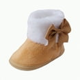 thumbnail image 1 of Jkety Toddler Girl Shoes Baby Girls Boys Snow Boots Plush Soft Sole Anti-Slip Warm Winter Shoes Toddler First Walkers Khaki,4, 1 of 7
