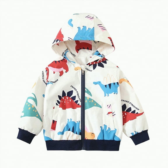 Jkety Toddler Jackets Boys Kids Boys Girls Fleece Jacket with Hood Toddler Outerwear Warm Autumn Winter Youth Coat White,5-6 Years
