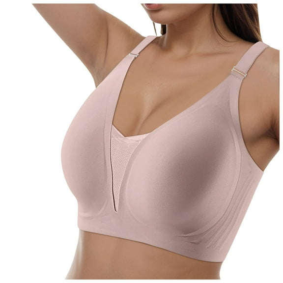 Jkety Wireless Bras for Women Women's Underwire, One Smooth U Ultra Light T-Shirt, Convertible Bra Pink,M