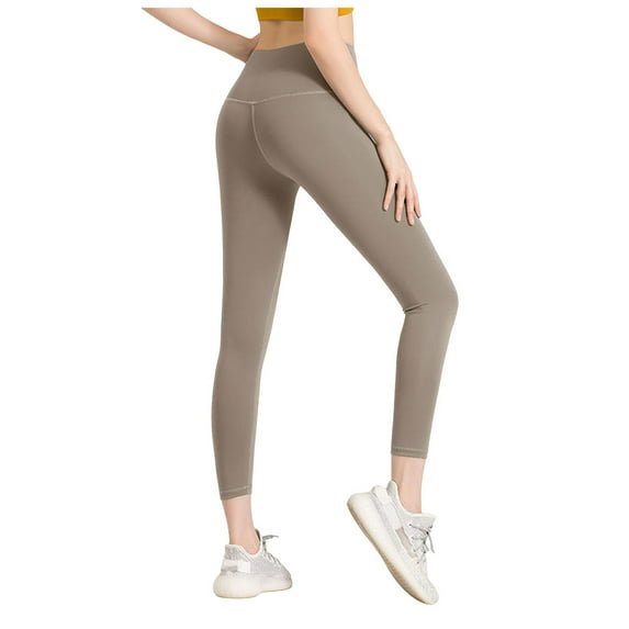 Jkety Women'S Capri Pants High Waisted Leggings for Women Soft Tummy Control Pants Non See Through Workout Yoga Pants for Running(Khaki,M)