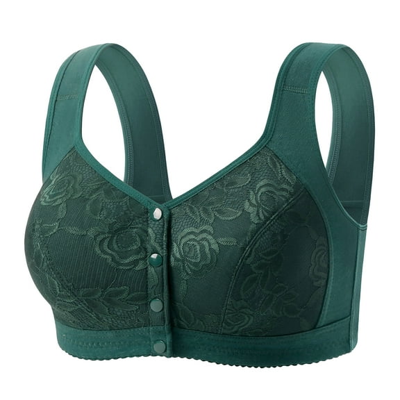Jkety Women's Body By Unlined Front Close Underwire Racerback Bra Womens Sports Bras Green,4XL