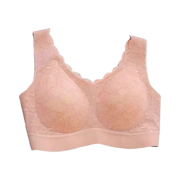 Jkety Women's Full Figure Front Closure Bra, Beauty Back Smoothing, Lightly Lined Plus Size Sports Bras for Women Pink,XL