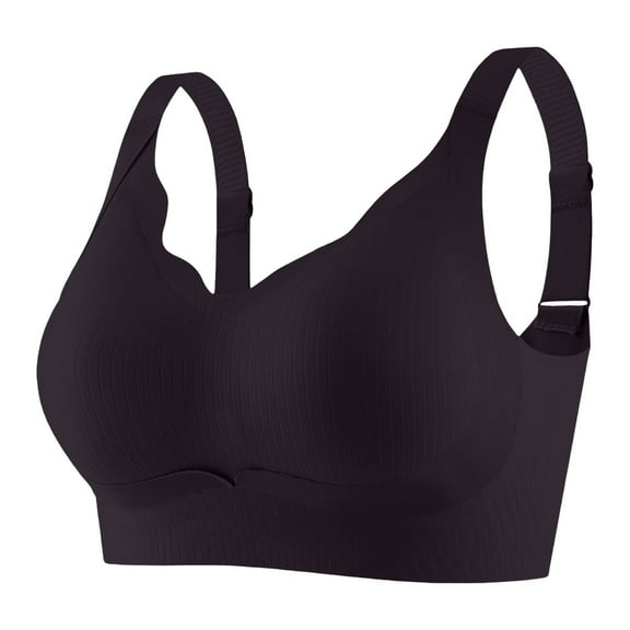 Jkety Women's Full Figure Front Closure Bra, Beauty Back Smoothing, Lightly Lined Womens Sports Bras Black,L