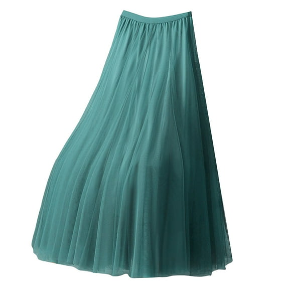 Jkety Women's Jersey Pull On Midi Length Skirt Midi Skirt Green,M