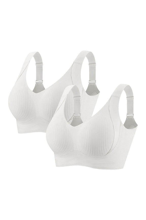 Women's Minimizer Bras Womens Seamless Wireless Supportive Bra Push Up Comfort Soft No Underwire Full Coverage T-Shirt Bra White,L