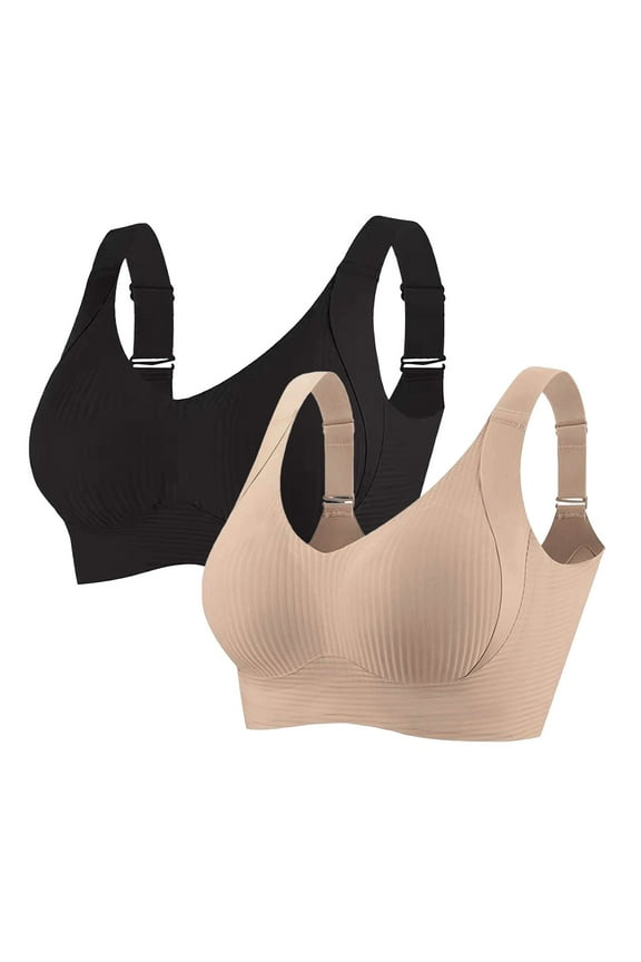 Women's Seamless Stretch Wireless Lightly Lined Convertible Comfort Bra Sports Bras Grey,M