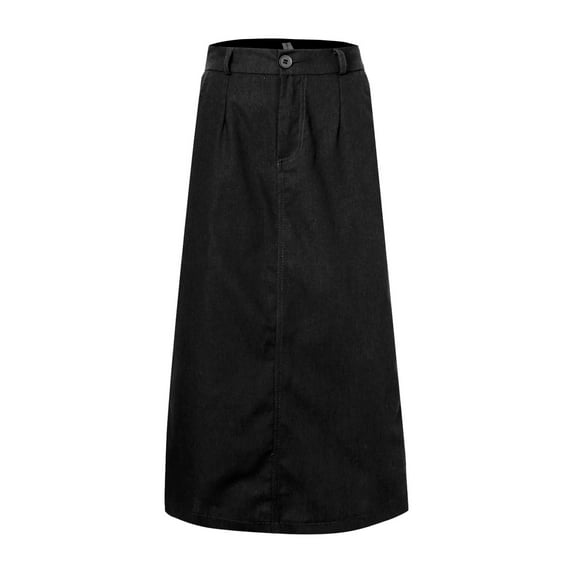 Jkety Women's Skirts Women's Skirts Vintage Elastic High Waist A-Line Long Maxi Skirts Black,2XL