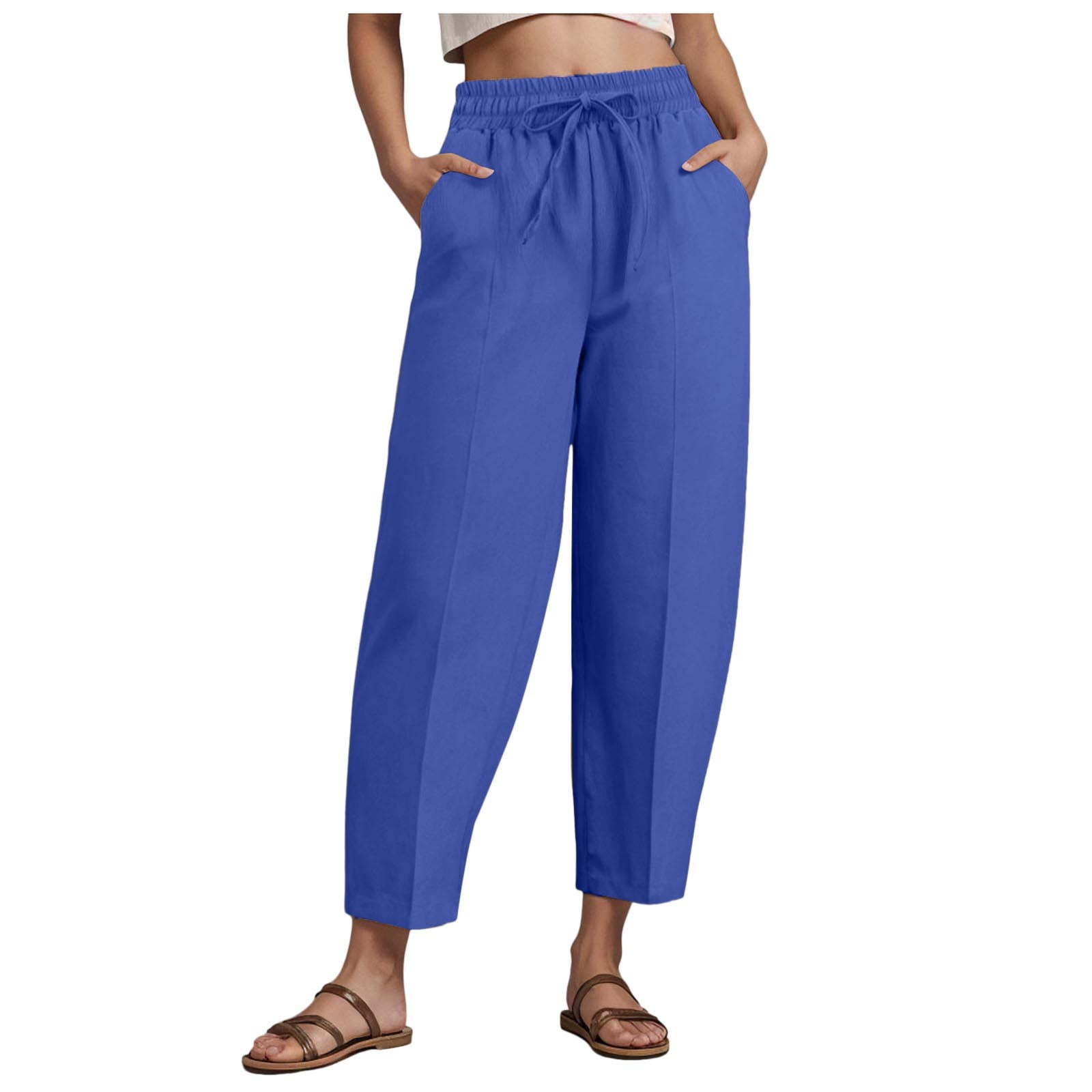 Floerns Women's High Waist Corduroy Wide Leg Pants - Velvet Texture With Slant Pockets