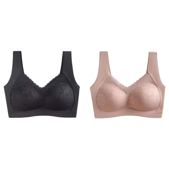 Jkety Women's Wireless Bra, Smooth Comfort Full-Coverage T-Shirt Bra Sports Bras for Women Light Purple,2XL