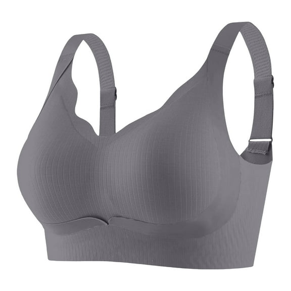 Jkety Womens Bras No Underwire Full Support Seamless Ultra Comfort Bra, Natural Shape, Sleep Bralette Dark Gray,3XL