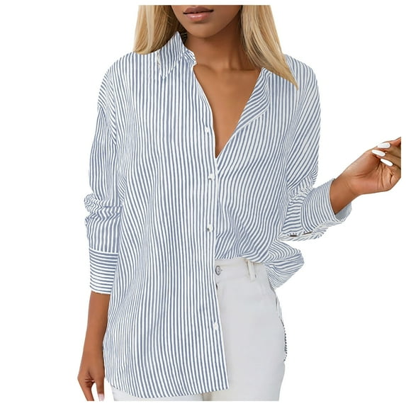 Jkety Womens Linen Tops Women's Button Down Shirts Long Sleeve Dress Shirts Free Collared Work Office Solid Blouses Corset Tops Grey,XL