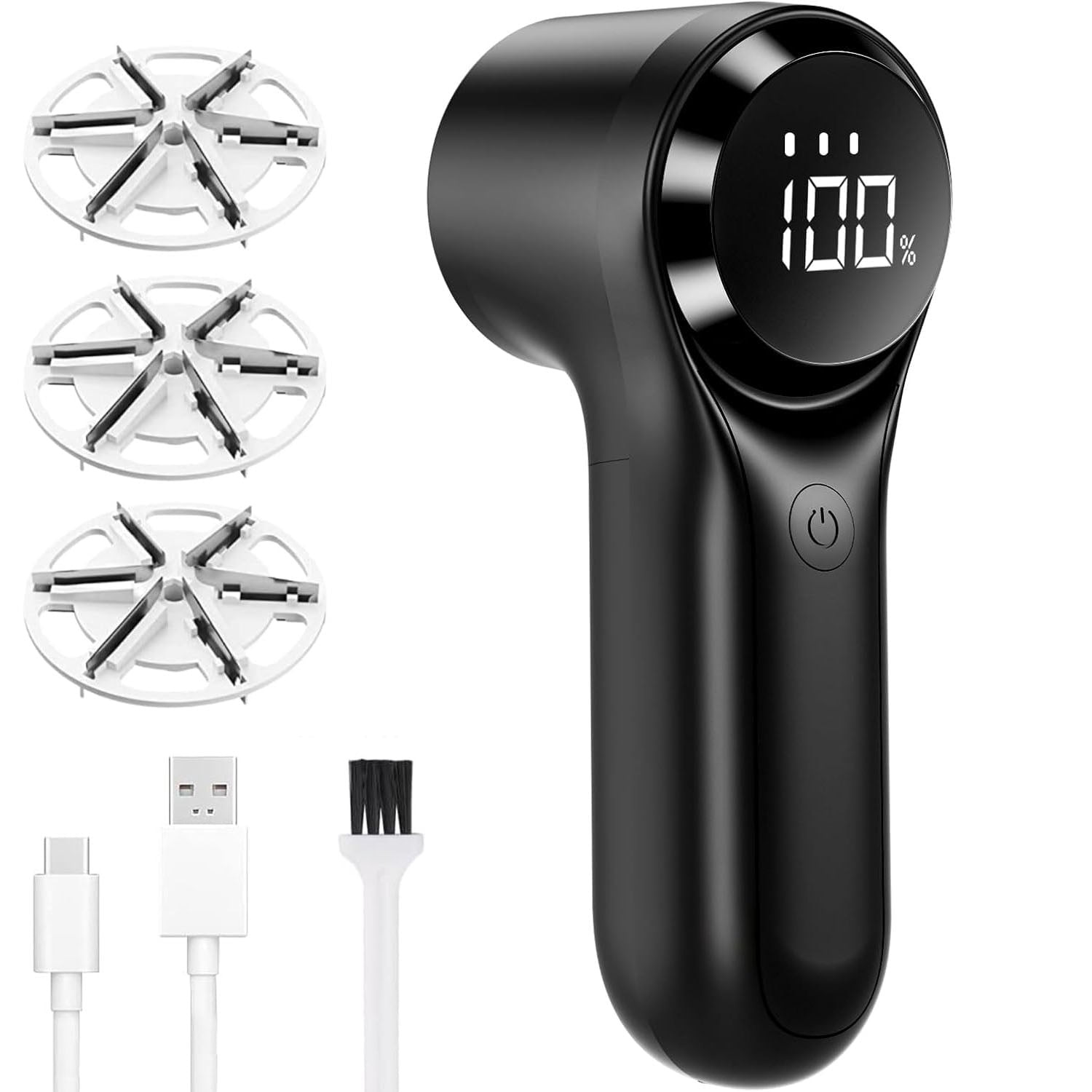"Jkjoy Fabric Shaver, Rechargeable Lint Remover, 6-Blade Defuzzer, LED ...