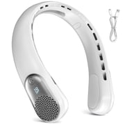 Jkjoy Portable Neck Fan with LED Display,Headphone Wearable Personal Fan, Hands Free Rechargeable 5200Mah Battery