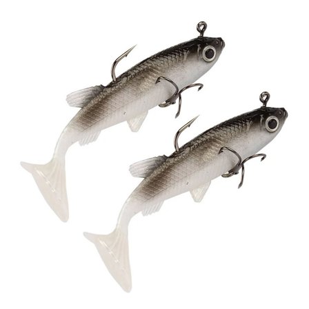 Jkung 1/2/5Pcs 8CM/14G Soft Fishing Lure with Hook T-shape Tail Realistic 3D Eyes Bionic Artificial Bait Freshwater Saltwater Carp Fishing Accessories