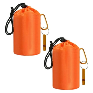 Jkung 1/2Pcs Emergency Sleeping Bag with Survival Whistle Waterproof Portable Thermal Blanket Lightweight Outdoor Camping Backpacking Hiking Adults Bivvy Sack