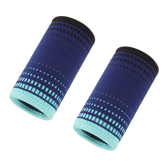 Jkung 1 Pair Sports Wristband Stretchy Breathable Sweat Absorbing sprain Pain Relief Wrist Compression Sleeve Men Women Badminton Tennis Knitted Wrist Brace