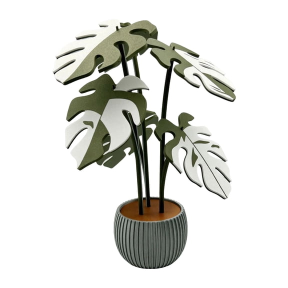 Jkung 1 Set 3D Printed Monstera Leaf Coaster Heat-Resistant Tropical Leaves Trivet Anti-scald Mat Kitchen Countertop Coffee Cup Holder Dining Table Decoration
