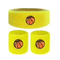 thumbnail image 1 of Jkung 1 Set Kids Sports Headband Wristband Ball Embroidery Stretch Breathable Sweat Absorbing Boys Girls Knitted Basketball Volleyball Wrist Protector Sweatband, 1 of 8