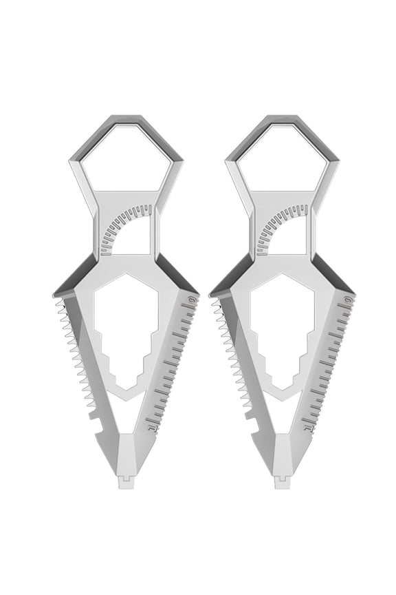 10-in-1 Pocket Multi-Tool Includes Bottle Opener Screwdrivers Wrenches Ruler & Saw Compact Keychain Design Stainless Steel EDC Tool for Home Office Outdoor